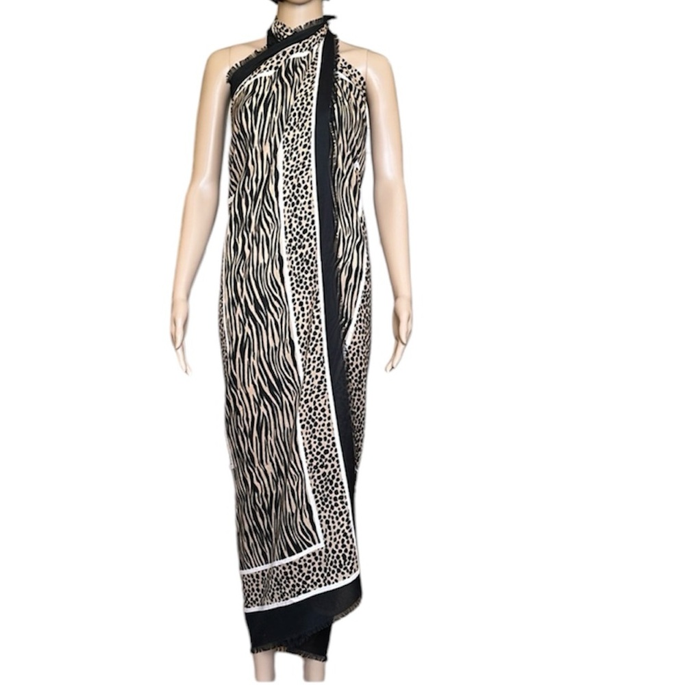 Loft Animal Print Extra Large Square Scarf Wrap Shawl